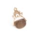 A GOLD-MOUNTED SMOKEY QUARTZ SWIVEL FOB - Image 1 of 3