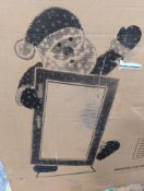 three-piece twinkling ornament pre-lit oversized Santa frame customer return Christmas trees 4-in tw