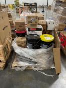 pallet of oils and accessories