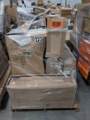 Rubbermaid cart, Scott's Pro 18-in rail mower and miscellaneous