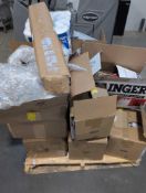 OXO drying racks, Multiple boxes of Shein Clothing, KYB car part, scott tissue