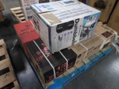 trampoline and dumbbells