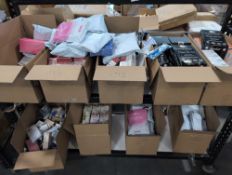 Rolling rack of health & Beauty: Teas' Banana boat, lymph md, suppository applicators, succuelent ha