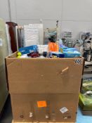 Big box store in a box home edition: shampoo, Clorox, cleaning wipes, Intex, pool debris, cover, HOK