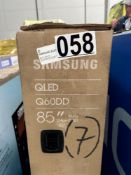 85 inch Samsung QLED TV, graded D note state scratches on top of screen, see notes