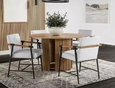Abbyson forty eight inch round dining table and four abbyson dining chairs