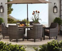 Athena collection seven piece dining set cast ash appears complete