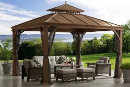 Twelve foot by twelve foot salemo hard top gazebo, appears complete