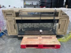 Electric fireplace console most likely customer return shows damage
