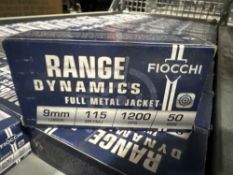 Shelf of 9 mm range dynamics full metal jacket, Fiocchi