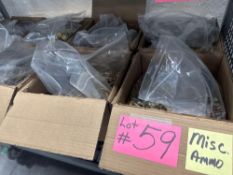 shelf of miscellaneous ammunition including but not limited to 5.5x45, 9 mm shotgun shells, hornady,