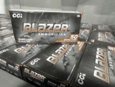 Shelf of 9 mm blazer ammunition