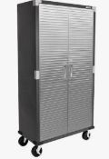 gas griddle, Seville classics Ultra HD storage cabinet, Frigidaire compact fridge, wow Cascade pool