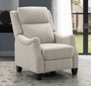 abbyson Calvin fabric tufted pushback recliner cream