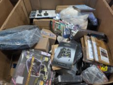 Miscellaneous pallet books, wood, sculptures, cards, wireless phone charger and more