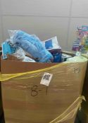 Big box store in the box home edition: horse, cups, plates, dog treats, T-shirt, bags, filters, bedd