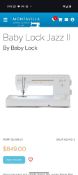 Baby lock jazz II, blmjz-2D, sewing machine