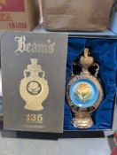 Antique vases, liquor, bottles