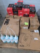 Miscellaneous pallet, Rubbermaid, foam hand soap, hose reel, faultless entrance handle sets