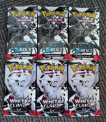 (3) Pokemon Scarlet & Violet White Flare & (3) Scarlet & Violet Black Volt
