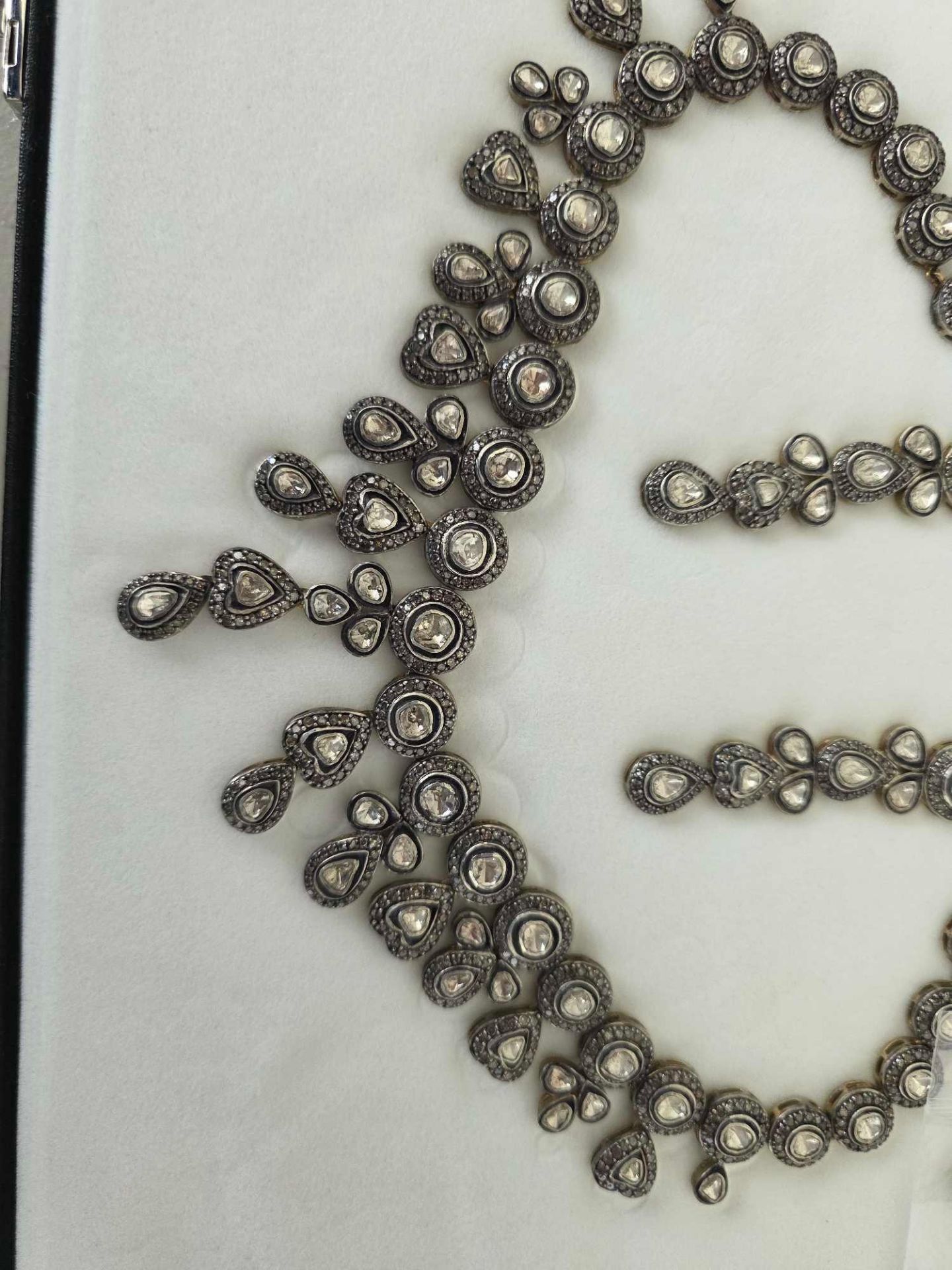 vintage necklace and matching earrings approximately 14 total carats of diamonds - Image 11 of 11