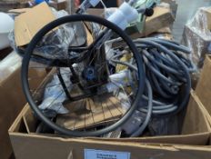 Office chairs, Romax, table, battery load tester, cedar shake nails, industrial/ auto,