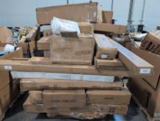Misc furniture, deck boxes, comforter, and more