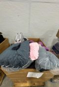 Rug, kids excavator, pillows, cushions, juice attachment, space heater, fishing net,