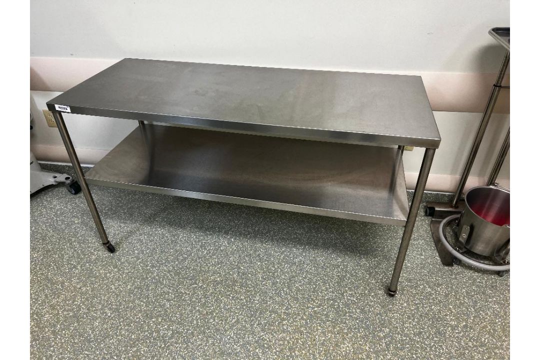 Stainless Steel Rolling Table, 5 ft. long
