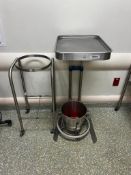 2 Rolling Stands and a medical waste disposal bucket