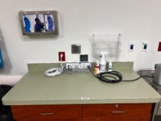 Supplies in and around cabinet