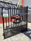 Unused 2024 Greatbear 14ft Bi-Parting Iron Gate w/ Ox artwork at center