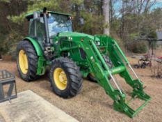 2018 John Deere 6135E Utility Tractor with H310 Loader 135 HP, Three Rear Remotes, Enclosed Cab