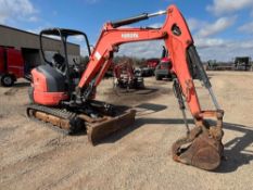 Kubota KX033 Mini Excavator w/ 4-Way Blade and Hydraulic Thumb Only 1,243 Hours