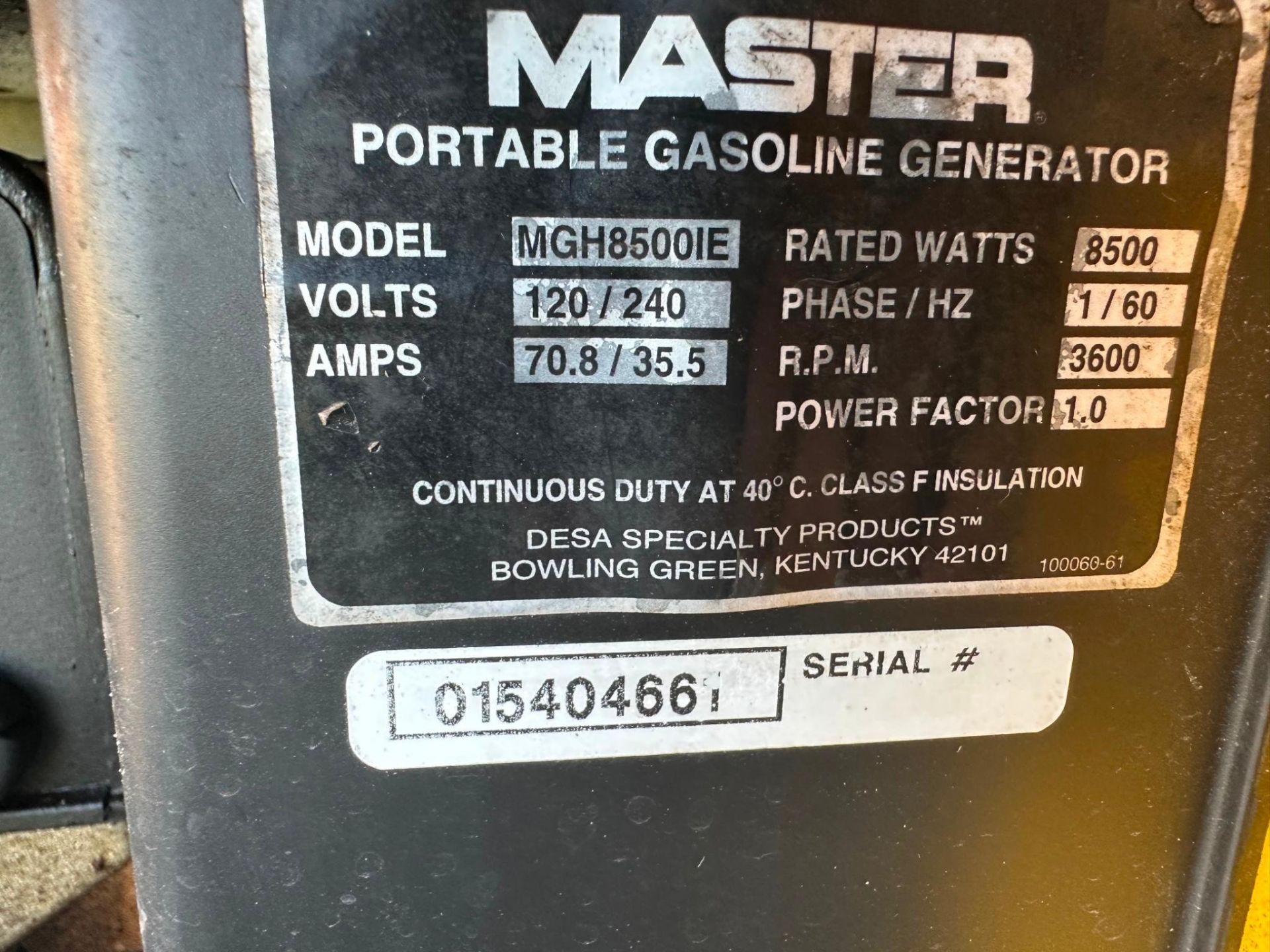 Master MGH8500IE 8,500-Watt Generator Electric Start, 18HP Honda Engine - Image 16 of 16