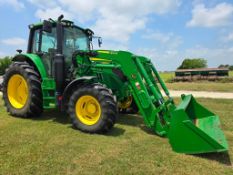 2021 John Deere 6130M 4WD Tractor w 620R Loader, Premium Cab, 250 Hours