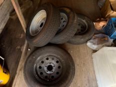 set of 4 wheels and tires 205/75R15