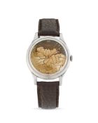 Universal Genève time-only 206503 retailed by Henrique Pfeffer with Venezuela map ,50s