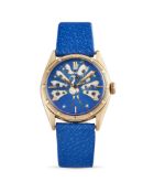 Rolex Big Bubble Back 6085 with custom champlevé enamel dial ,50s
