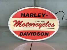 Oval Illuminated Garage Sign - Harley Davidson - NO RESERVE