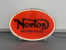 Oval Illuminated Garage Sign - Norton - NO RESERVE