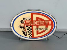 Oval Illuminated Garage Sign - Ducati - NO RESERVE