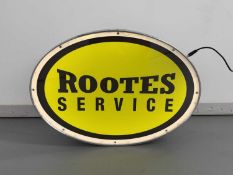 Oval Illuminated Garage Sign - Rootes Service - NO RESERVE