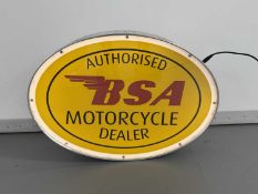 Oval Illuminated Garage Sign - BSA - NO RESERVE