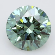Round Brilliant Cut Diamond 1.02 Carat Fancy Vivid Green Colour VS2 Clarity EX EX EX - IGI Cert