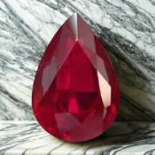 **ON SALE** 4.14ct Pigeon Blood Ruby, Pear Cut