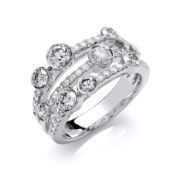 Platinum 1.70ct Diamond Dress Ring, G/H Colour, SI Clarity