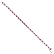 18ct White Gold 0.54ct Diamond & 5.38ct Ruby Bracelet