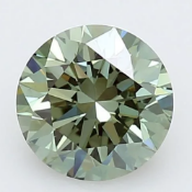 Round Brilliant Cut Diamond 1.01 Carat Fancy Vivid Green Colour VS1 Clarity EX EX EX - IGI Cert