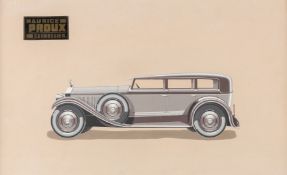 French school, 'Rolls Royce Phantom, Design Carrossier Maurice Proux', 20th C.